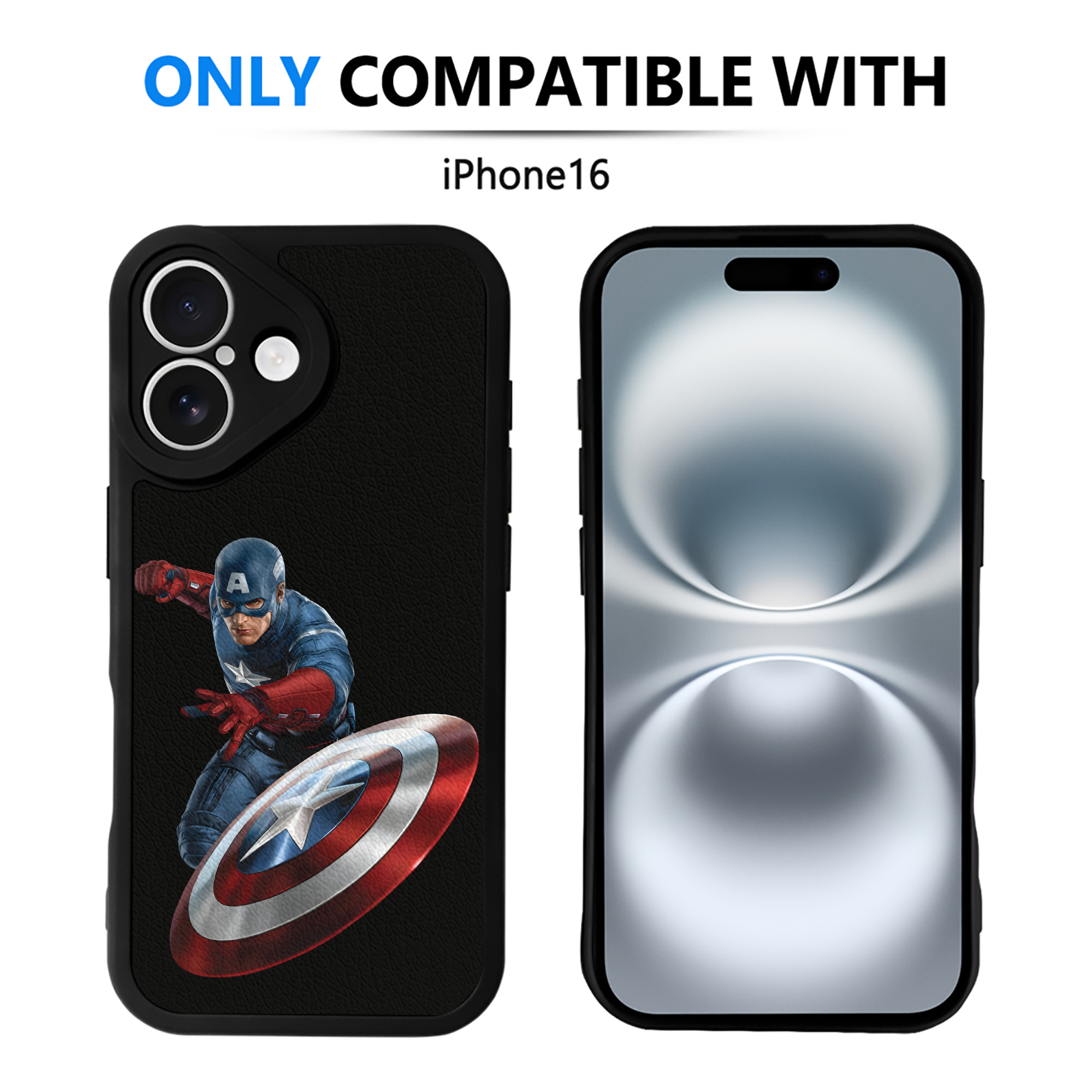 （画像用） アベンジャーズ The Avengers 【iPhone 16シリーズ対応】シリコンスマホケース（レザー調） 材質：シリコン